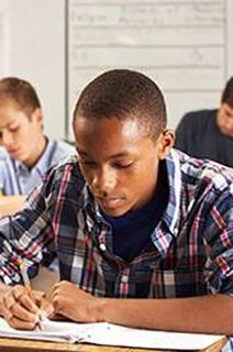 Group of students studying in a classroom