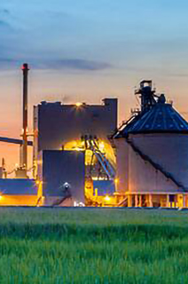 Factory in an agricultural setting