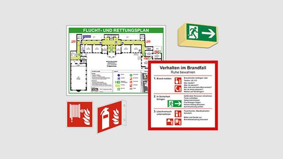 Infographic depicting a fire escape route
