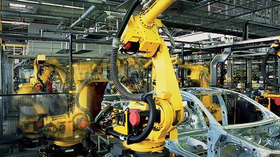 Mechanical hand working in a factory