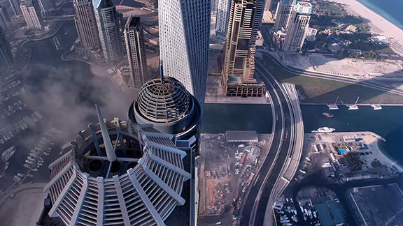 Bird's eye view of Dubai city