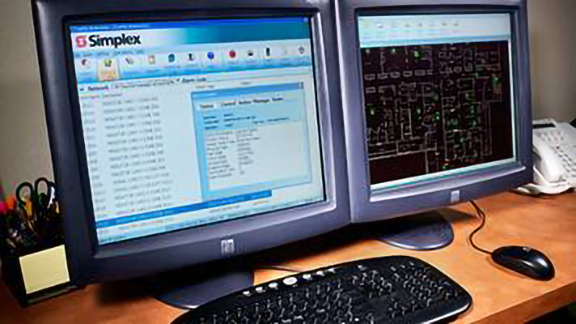 TrueSite interface displayed on two computer monitors