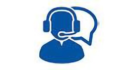 Blue icon image of a telecaller