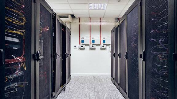 Fire alarm system installed in a server room