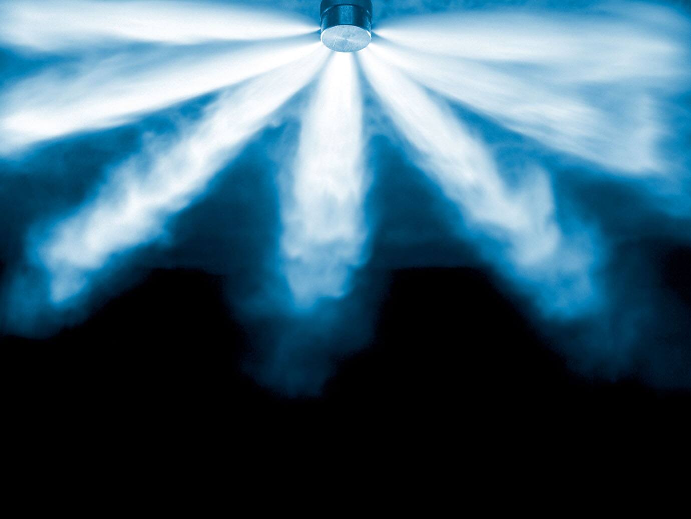 Gas extinguishing system in action