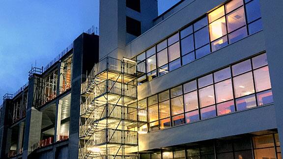 Modern building with glass exteriors