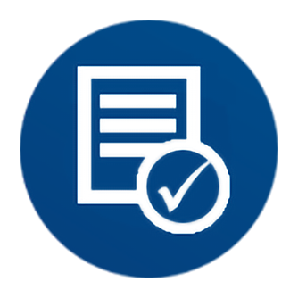 Icon of a note and a tick mark depicting compliance