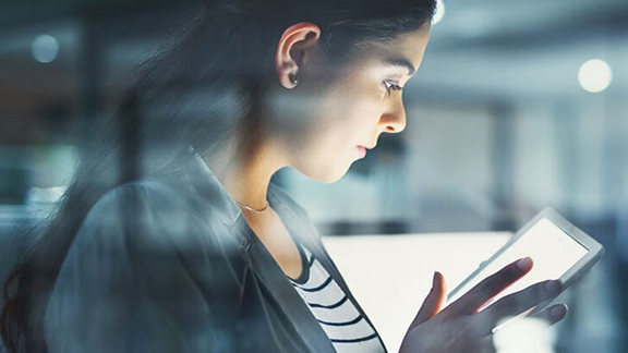 Women using a tablet