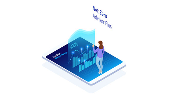 Vector image depicting Net Zero advisor solution provided by Enterprise Manager