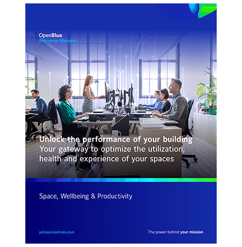 Cover page of OpenBlue Space, Wellbeing and Productivity brochure